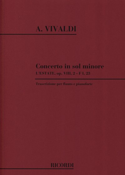 A. Vivaldi: Concerto in Sol Minore 'L'Estate' R, FlKlav (KA)