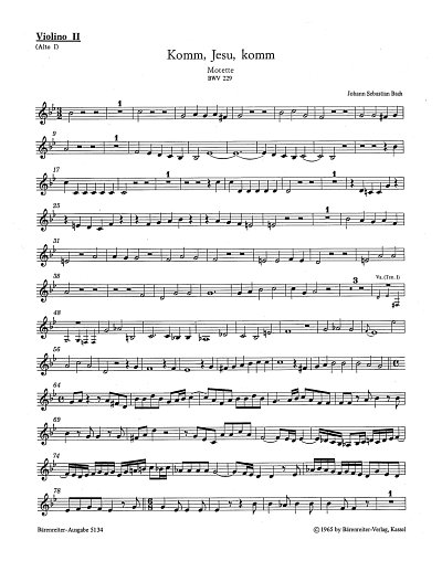 J.S. Bach: Komm, Jesu, komm BWV 229, 2Gch;Instr (Vl2)