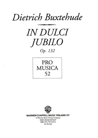 D. Buxtehude: In dulci jubilo op. 132 BuxWV 52