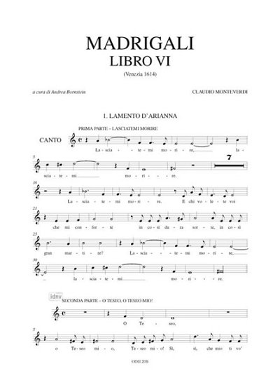 C. Monteverdi: Madrigali. Libro VI (Venezia 1614)