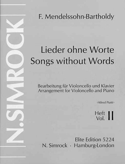 F. Mendelssohn Barth: Lieder ohne Worte op. 38/53 Ba, VcKlav