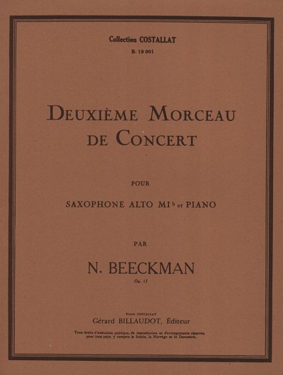 N. Beeckman: Deuxieme Morceau De Concert Opus 17, ASaxKlav