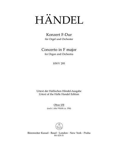 G.F. Händel: Konzert F-Dur HWV 295, OrgmOrch (Ob1,2)
