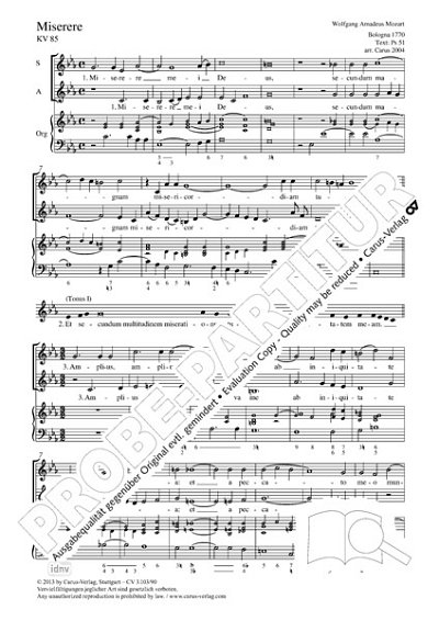 DL: W.A. Mozart: Miserere c-Moll KV 85 (1770), Gch3Org (Part