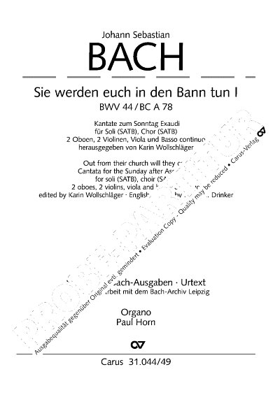 J.S. Bach: Sie werden euch in den Bann tu, 4GesGchOrch (ORG)