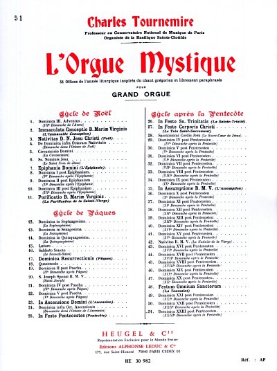 C. Tournemire: L'Orgue mystique Vol.51, Org