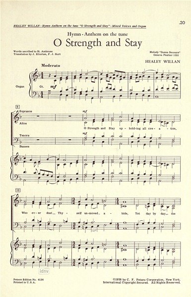 J.H. Willan et al.: Hymn-Anthem on the tune "O Strength and Stay" (Melodie "Donne Secours")