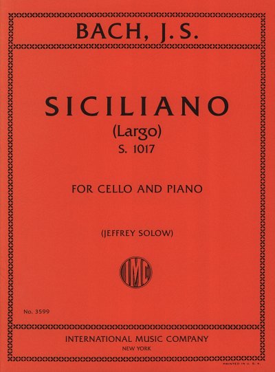 J.S. Bach: Siciliano (Largo) Bwv1017, VcKlav (Pa+St)