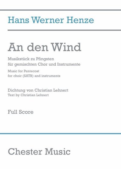 H.W. Henze: An Den Wind (Full Score) (Part.)