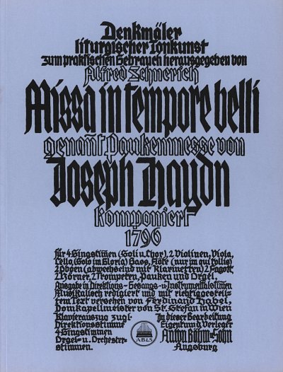 J. Haydn: Missa In Tempore Belli Hob 22/9 (Paukenmesse)