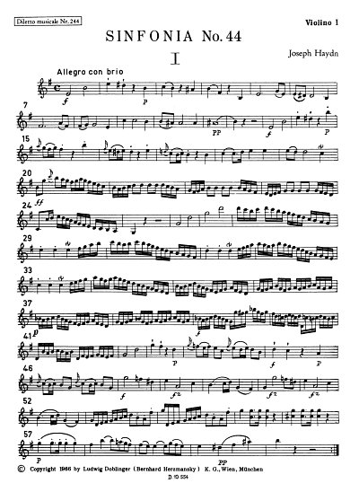 J. Haydn: Sinfonia No. 44 e-Moll Hob. I:44, Sinfo (Vl1)