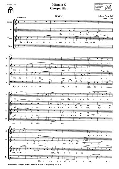 J. Pachelbel: Missa In C