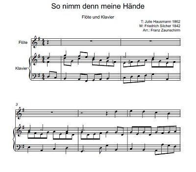 DL: (Traditional): So nimm denn meine Hände, FlKlav (Par2St)