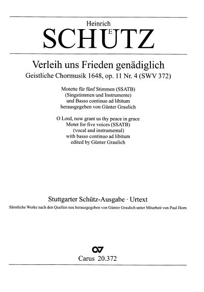 H. Schütz: Verleih uns Frieden dorisch SWV 372 (op. 11, 4) (1648)