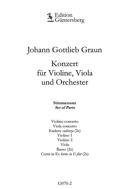 J.G. Graun: Konzert Graunvw A/13/3