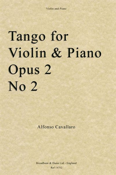 Tango for Violin/Piano, Op. Posth. 2 No. 2, VlKlav (Bu)