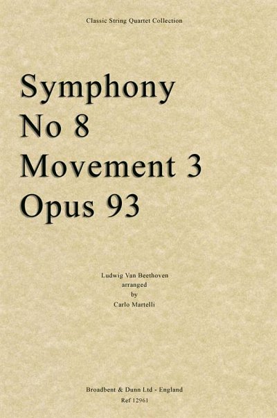 L. v. Beethoven: Symphony No. 8 Movement 3,, 2VlVaVc (Part.)