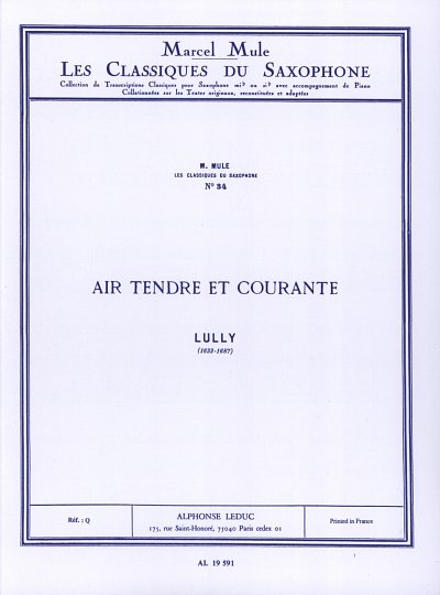 J.-B. Lully: Air tendre et Courante (Part.)