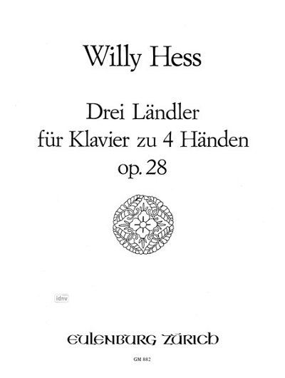 W. Hess: 3 Ländler für Klavier zu 4 Händen op. 28