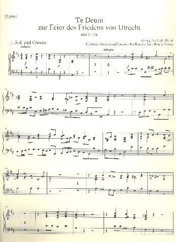 G.F. Händel: Utrechter Te Deum HWV 278, GsGchOrch (Org)