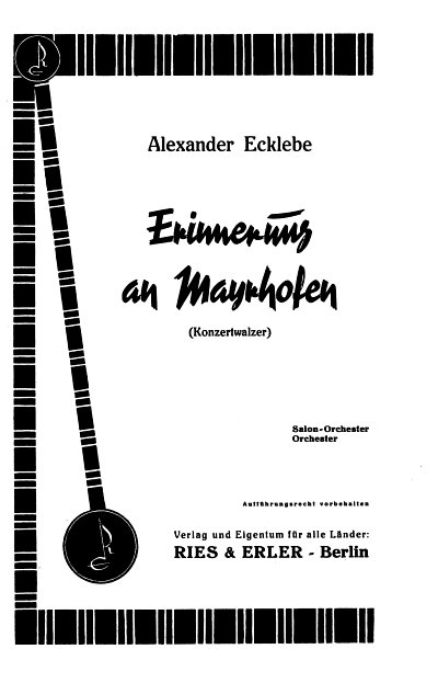 Ecklebe Alexander: Erinnerung An Mayrhofen