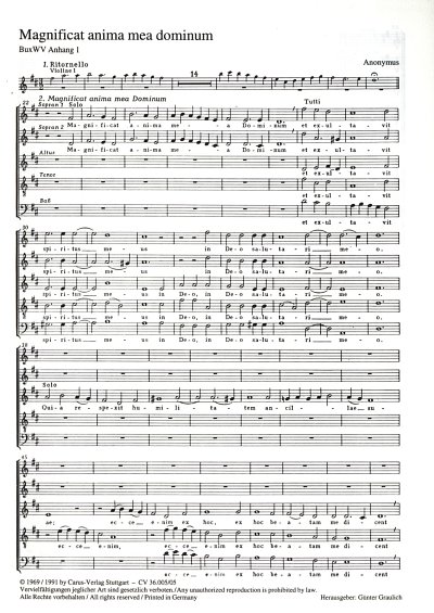 D. Buxtehude: Magnificat D-Dur, 4GesGchOrchO (Chpa)