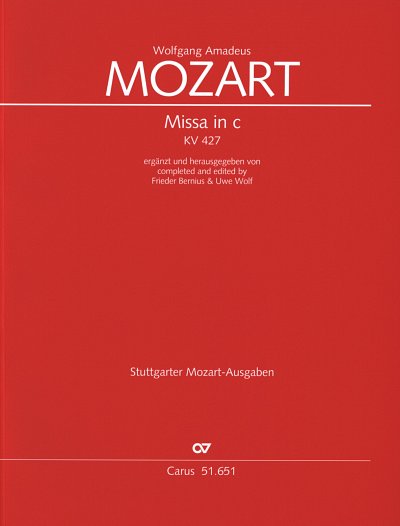 W.A. Mozart: Messe c-Moll KV 427, 4GsGchOrch (Part.)