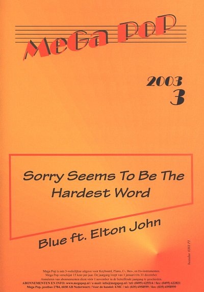 Blue + Elton John: Sorry Seems To Be The Hardest Word Mega P