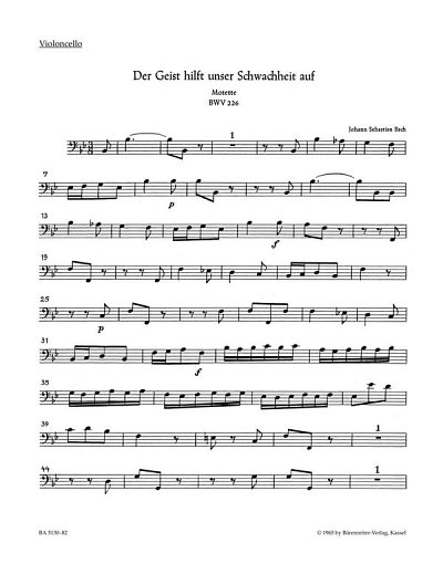 J.S. Bach: Der Geist hilft unser Schwachhei, Gch8OrchBc (Vc)