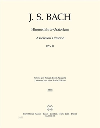 J.S. Bach: Himmelfahrts-Oratorium BWV 11, 4GesGchOrch (Bc)