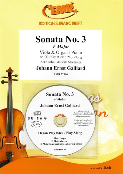 J.E. Galliard: Sonata No. 3, VaKlv/Org (+CD)