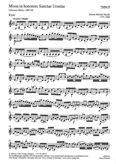 M. Haydn: Missa in honorem Sanctae Ursul, 4GesGch4Orch (Vl2)