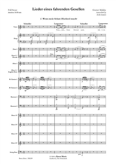 G. Mahler: Lieder eines fahrenden Gesellen, GesBlHrf (Pa+St)