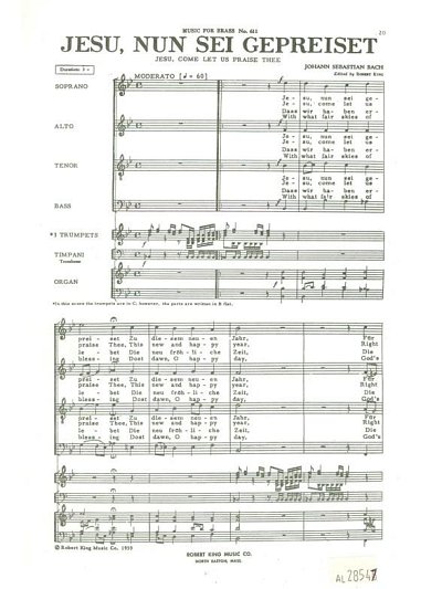 J.S. Bach: Jesu, Nun Sei Gepreiset BWV41, GchKlav (Chpa)