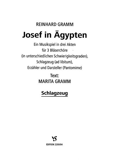 Gramm Reinhard: Josef In Aegypten
