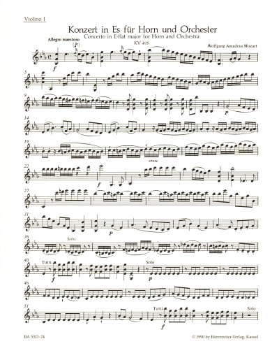 W.A. Mozart: Konzert 4 Es-Dur Kv 495