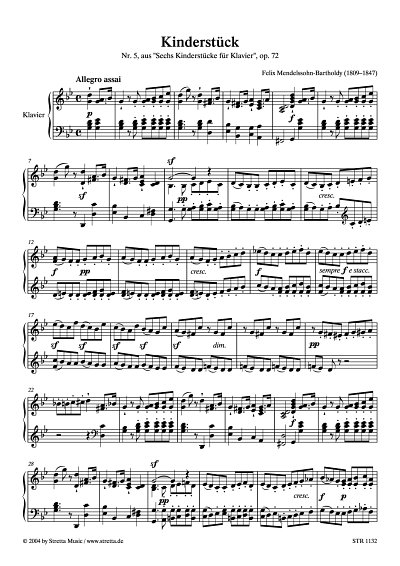 DL: F. Mendelssohn Bartholdy: Kinderstueck g-Moll Nr. 5 aus 