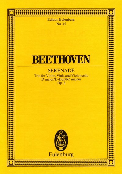 L. v. Beethoven: Trio D-Dur Op 8 Eulenburg Studienpartituren
