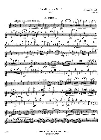 A. Dvo_ák: Symphony No. 5 in F  op. 76/B. 54, Sinfo (Stsatz)