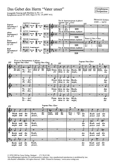 H. Schütz: Vater unser, der du bist im Himmel dorisch SWV 411 (op. 12, 14) (1650)