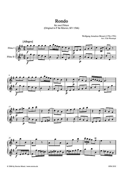 DL: W.A. Mozart: Rondo KV 15hh, bearbeitet fuer zwei Floeten
