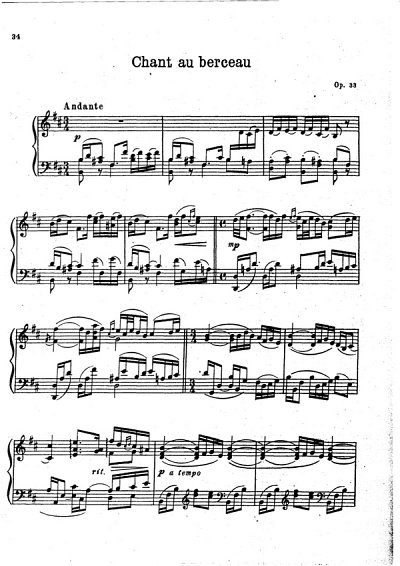 M. Lyssenko: Chant au berceau op. 33, Klav