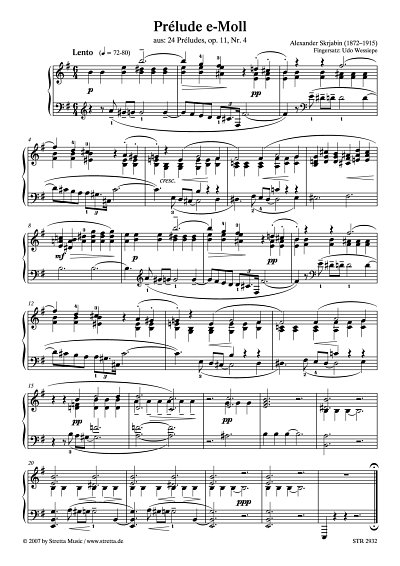 DL: A. Skrjabin: Prelude e-Moll aus: 24 Preludes, op. 11, Nr