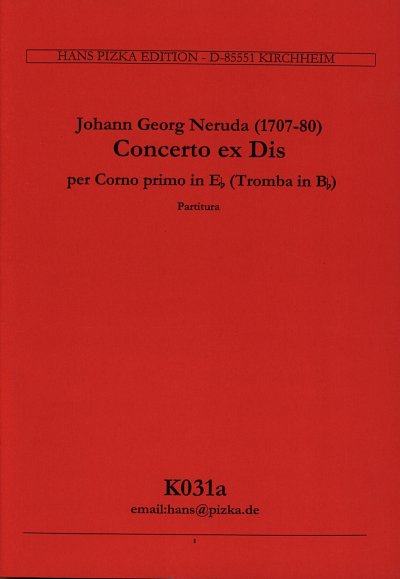 J.B.G. Neruda: Konzert Es-Dur für Trompete u, TrpStr (Part.)
