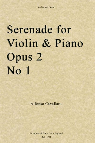 Serenade for Violin/Piano, Op. Posth 2 No.1, VlKlav (Bu)