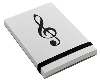 Notizblock Violinschlüssel (schwarz-weiß)