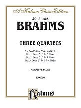 DL: J. Brahms: Brahms: Three String Quartets, 2VlVaVc (Pa+St