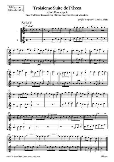 DL: J.-M. Hottetterre: Troisieme Suite de Pieces a deux Dess