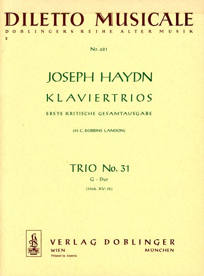 J. Haydn: Klaviertrio Nr. 31 G-Dur Hob X, VlVcKlv (KlavpaSt)
