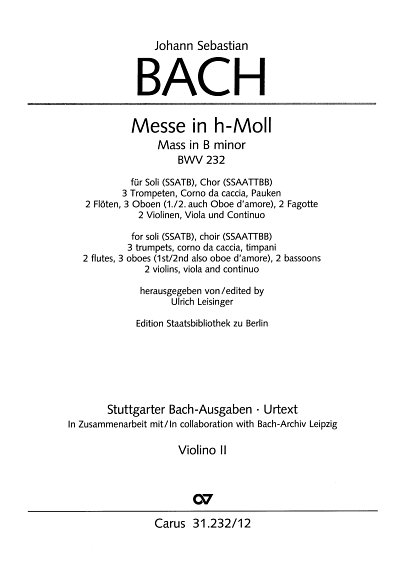 J.S. Bach: Messe in h-Moll BWV 232, 5GsGch8OrcBc (Vl2)